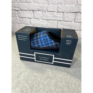 NEW Club Room Blue Plaid Men's Slippers - Medium 8-9